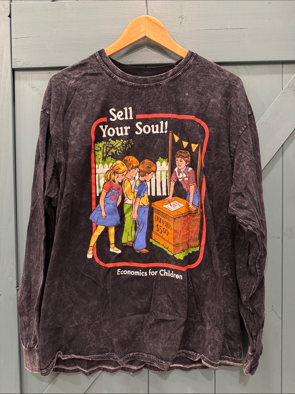Sell Your Soul! Graphic Long Sleeve Shirt - Black
